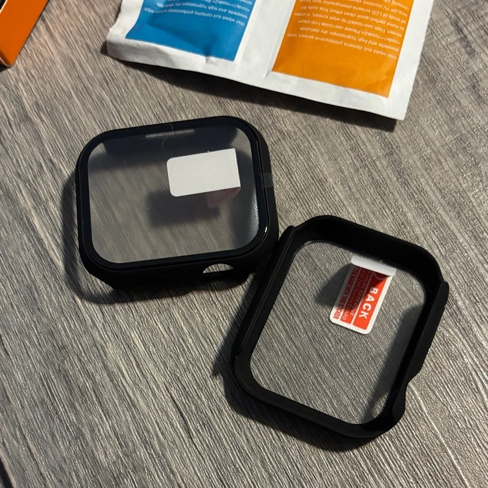 TWO-PACK Black Hard Case for Apple Watch Series 9/8/7 45mm